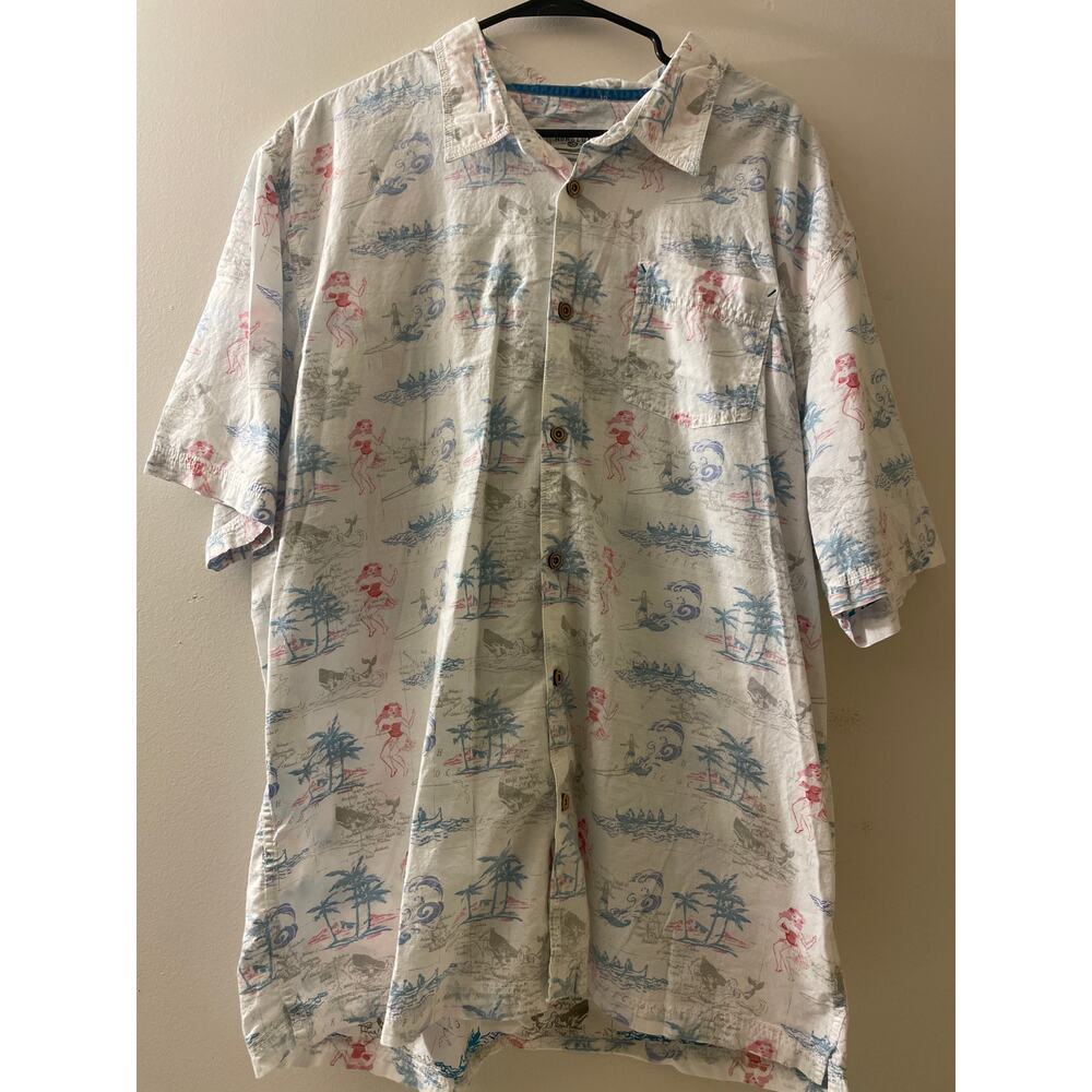 Honolua Mens‎ XXXL Button Down Dress Shirt Hawaiian Floral Short Sleeve
